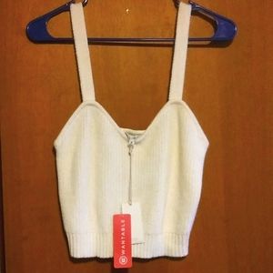 Knitted tank top, cream